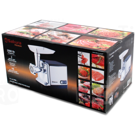 Мясорубка электрическая Sakura SA-6419BK, 2000Вт, реверс 2-режима Мясорубка электрическая Sakura SA-6419BK, 2000Вт, реверс 2-режима