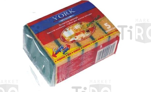Губка YORK для посуды Премиум 5шт. 3030 105*75*30 Губка YORK для посуды Премиум 5шт. 3030 105*75*30
