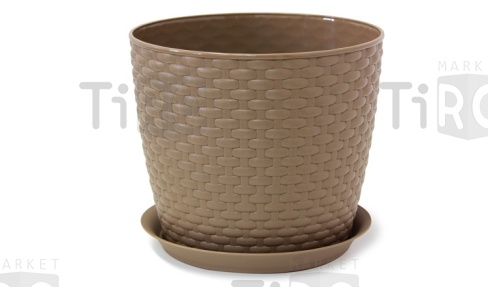 Кашпо "Ротанг" d-210мм, 4,7л М3083, бежевый