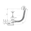 Сифон для ванны автомат с гофрой 600мм с нерж.чашкой d-70мм ALCAPLAST AKRILAN А55К Чехия