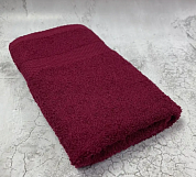 Полотенце гладкокрашенное махровое 40*70см. бордовый