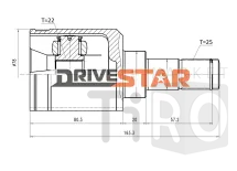 Шрус внутренний Drivestar IC-JN0020-F, 22x40x25