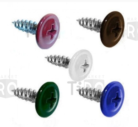 Саморез с пресс-шайбой острый 4,2*16 RAL 5005 цвет синий (300шт.)