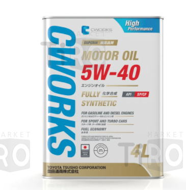 Моторное синтетическое масло Superia Cworks Oil 5W-40 SP/CF A3/B4, (4 л), Япония