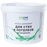 Краска Ecoline для стен и потолков 7кг. Зима