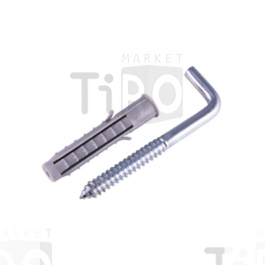 Дюбель 045А-08+Шуруп прямоугольный "Костыль" D8 (3шт)