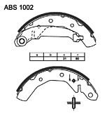 Колодки барабанные ABS1002