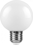 Лампа светодиодная Feron G60, LB-371, "шар", 3Вт, 220В, Е27, 6400К, матовая
