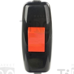 Выключатель навесной черный/красный Lezard 6А, 715-1121-611