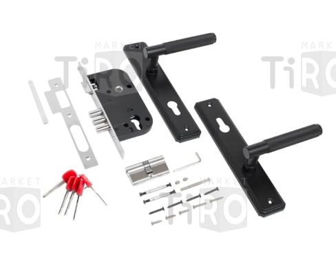 Замок врезной Булат Ферона ЗВ4-3.70.02.02, межосевое - 70мм, черный