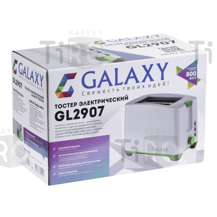 Тостер Galaxy GL-2907, 800Вт Тостер Galaxy GL-2907, 800Вт
