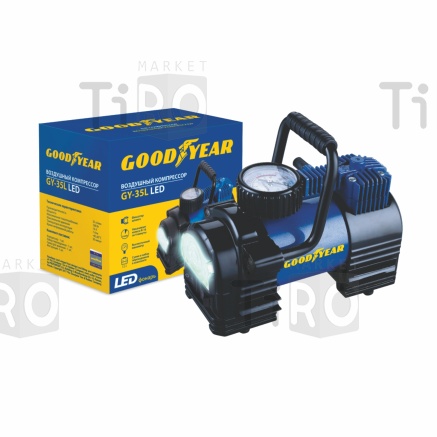 Компрессор автомобильный Goodyear GY-35L GY000104, 35 л/мин с фонарем