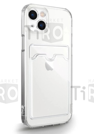 Чехол для iPhone 13 с отделением для карт Card Case прозрачный