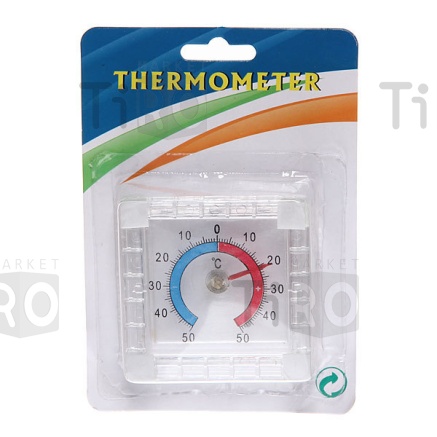 Термометр оконный биметаллический квадратный, СН-207, от -50 до +50