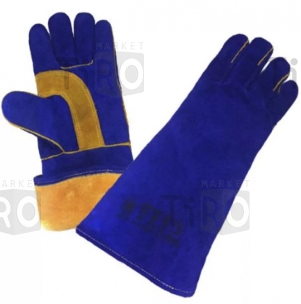 Краги спилковые пятипалые Сапфир-Kevlar, утепленные мех мутон