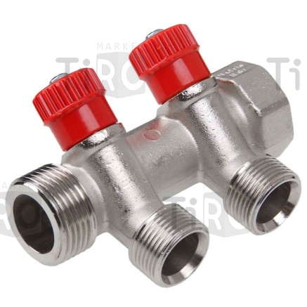 Коллектор PF 3/4"г/ш-1/2 с 2-мя выходами с вентелем mv268.2
