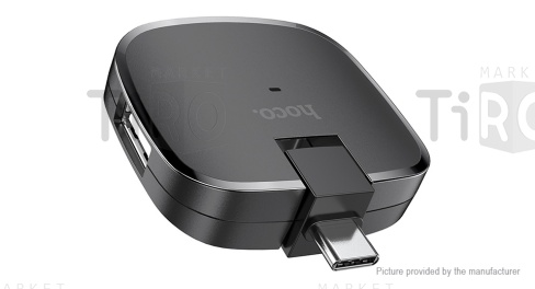 Адаптер-Хаб Hoco HB11, (Type-C -3USB), черный Адаптер-Хаб Hoco HB11, (Type-C -3USB), черный