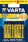 Элемент питания Varta Longlife AA 6*BL пальчиковые (перфорированный бл)