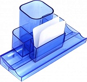 Подставка для канцелярских принадлежностей Turret, прозрачно-синий, 220х120х120 мм, полистирол