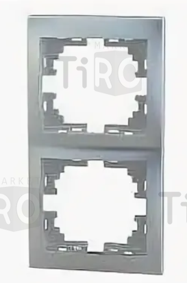 Рамка Lezard Mira 701-1000-152, 2-ая вертикальная металл серый