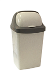 Контейнер для мусора Idea Ролл Топ М2466, 15л. бежевый мрамор