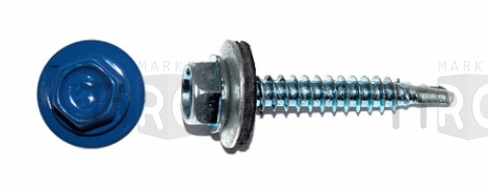 Саморез кровельный со сверлом, прокладка (EPDM), 4,8*51 RAL 5005 цвет синий (150 шт.)