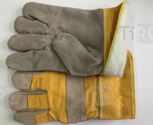 Перчатки спилковые комбинированные "Трал", утепленные, искуственный мех