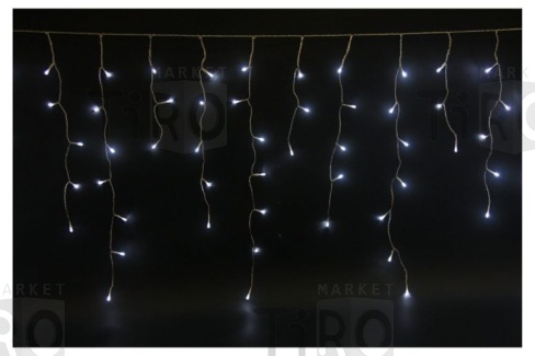 Гирлянда электрическая "Бахрома", 180 светодиодов, 4,5м*40см, белый, 8режимов, 220В