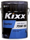 Масло трансмиссионное Kixx GEARTEC  GL-5 75w90 п/с 20л.