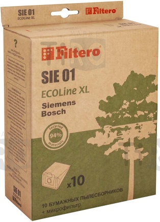 Пылесборник Filtero SIE 01 (10+фильтр) ECOLine XL (Bosch, Siemens, Karcher, Shivaki, Conti,Ufesa)
