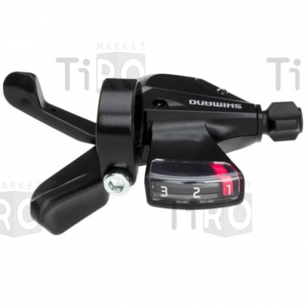 Шифтер Shimano Altus, M310, 0725, левый, 3 скорости, индикатор, трос 1800мм, черный