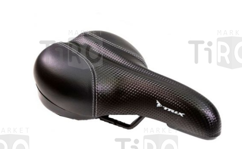 Седло Trix спорт 08861, 265х165 мм, пружинное, черное, дизайн"карбон"
