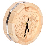 Часы кварцевые в форме бочки "В парилке" для бани и сауны 27*8 см