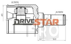 Шрус внутренний Drivestar IC-KH0010-F, 22x35x25