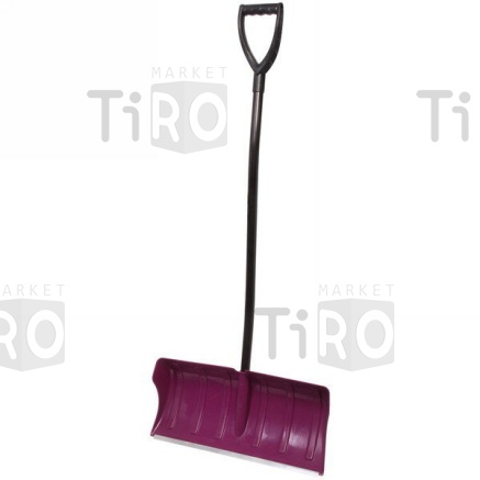 Лопата-движок снеговая пластмассовая 600*300мм, с алюминиевым черенком и V-ручкой, с планкой