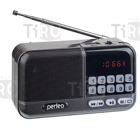Радиоприемнтк цифровой Perfeo Aspen FM+87,5-108МГц/МР3, серый