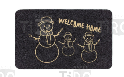 Коврик ComeForte "Велюр" Уютный дом влаговпитывающий 50*80см, серый