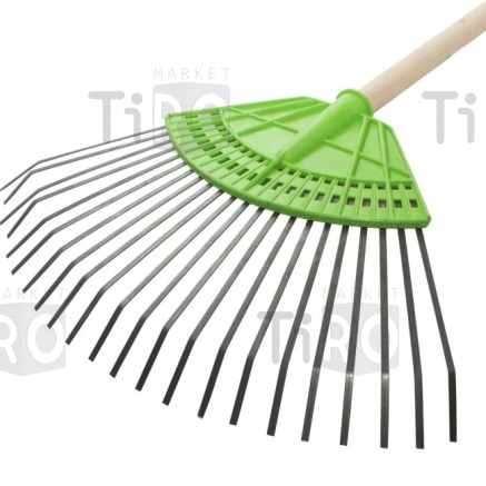 Грабли веерные с деревянной ручкой + поролон, 40см (564)