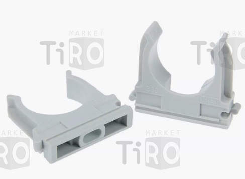 Крепеж-клипса к трубе ПВХ d=32мм, t-plast