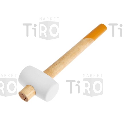 Киянка Тундра 5460119, деревянная рукоятка, белая резина, 45 мм, 225 г