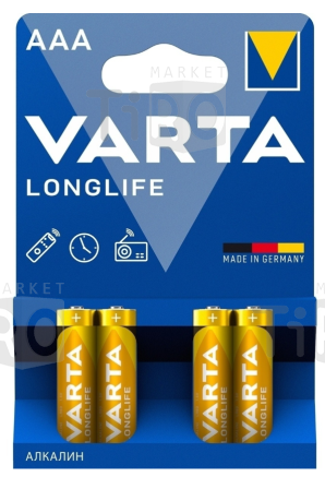 Батарейка Varta Longlife AAA, блистер, 4шт