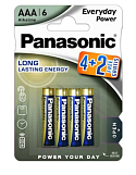 Батарейка Panasonic Everyday Power LR 3 BL*6 (4+2) (мизинчиковые)