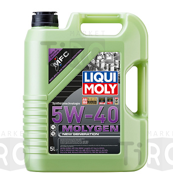 Синтетическое моторное масло Liqui Moly Molygen New Generation 5W-40, 8536 (5л)