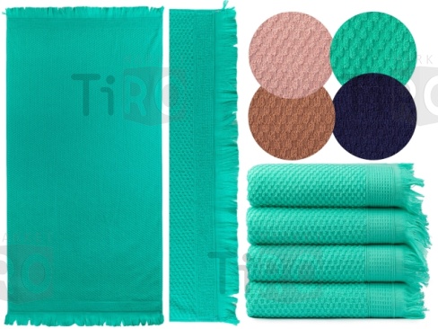 Полотенце гладкокрашенное жаккардовое, Соты (1494) 35*70см