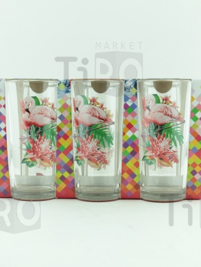 Набор стаканов стеклянный для сока Тропики, 146-Д 250мл. 6 штук