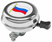 Велосипедный звонок 54BF-01 210210 с российским флагом сталь хром