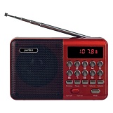 Радиоприемнтк цифровой Perfeo Palm FM+87,5-108МГц/МР3, красный