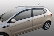 Дефлекторы на боковые стекла VORON GLASS KIA RIO 2012 /ХЕТЧБЕК/ (накладные/скотч) (к-т 4шт)