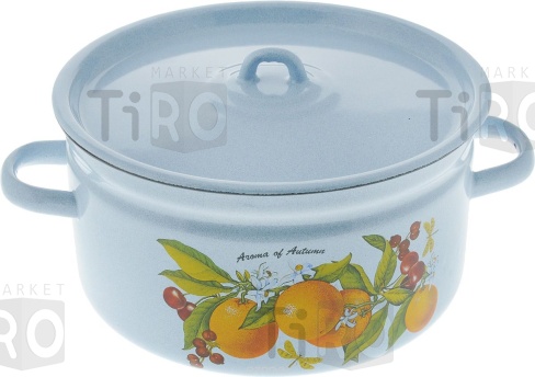 Кастрюля эмалированная 7,0л, цилиндр, Лысьва "Фруктовая фантазия" С-1620/4Рб