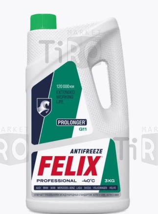 Антифриз зеленый Felix-40 Prolonger G11, 3 кг, г.Дзержинск Антифриз зеленый Felix-40 Prolonger G11, 3 кг, г.Дзержинск